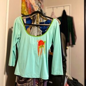 Blumarine Beachwear top with embroidery